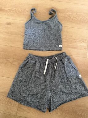 Vouri Gray Halo Performance Crop Tank and Shorts Set